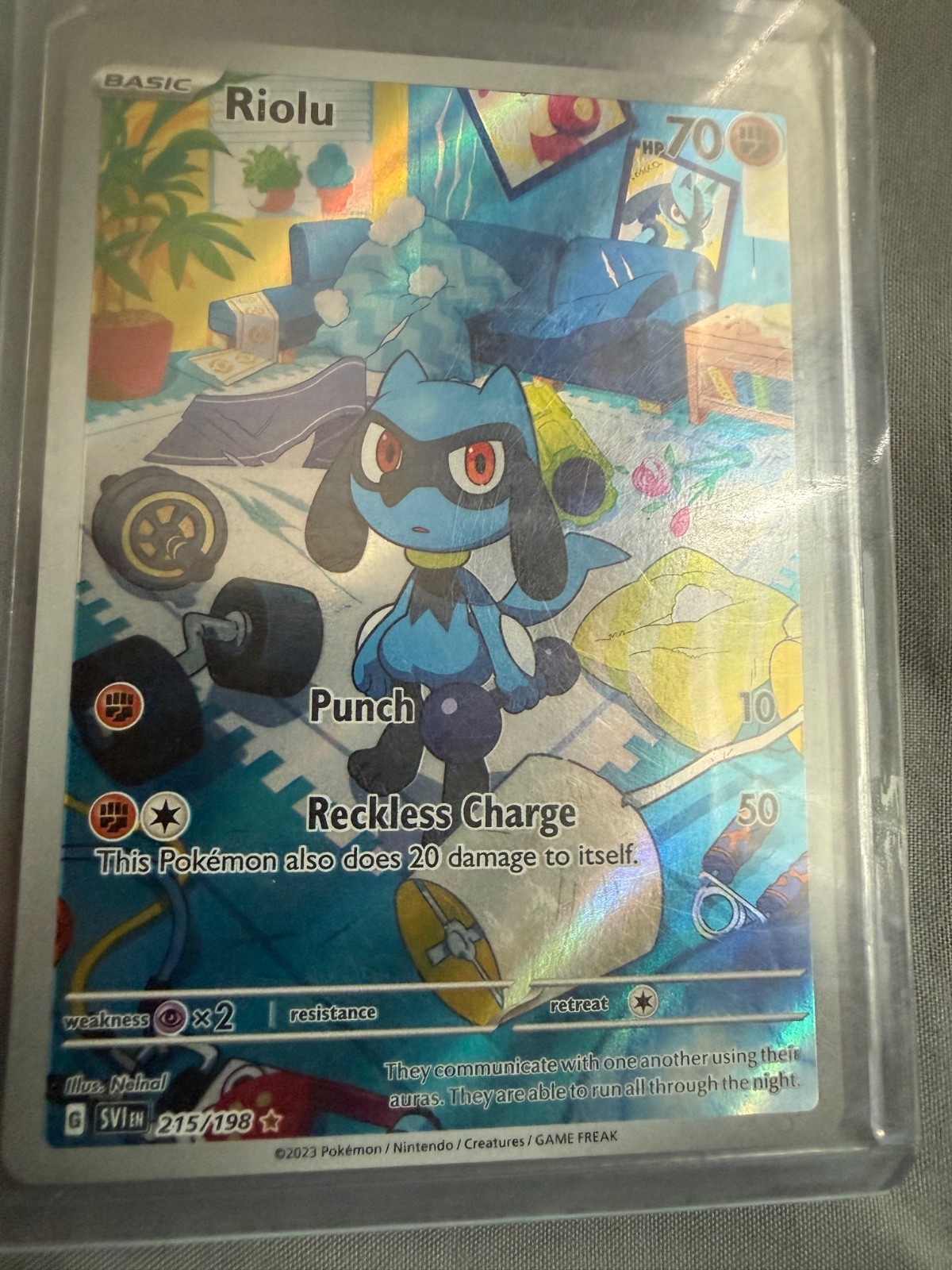 Riolu 215/198 Illustration Rare Scarlet & Violet Pokemon Holo Near Mint