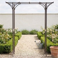 Rosenbogen Aus Metall, Rechteckig, Braun Patiniert, H.230 Cm