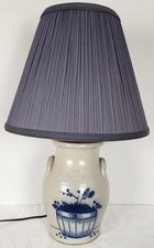 VTG Salmon Falls Stoneware Lamp Blue Electric Large 2006 Pottery Working w/Shade VTG Salmon Falls Stoneware Lamp Blue Electric Large 2006 Pottery Working w/Shade
