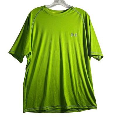 Under Armour Loose Heatgear Catalyst T Shirt Mens Large Lime Green Polyester
