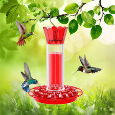 Hummingbird Feeders for Outdoors - 30 Bee Proof Feeding Ports 10 Oz Red Hanging