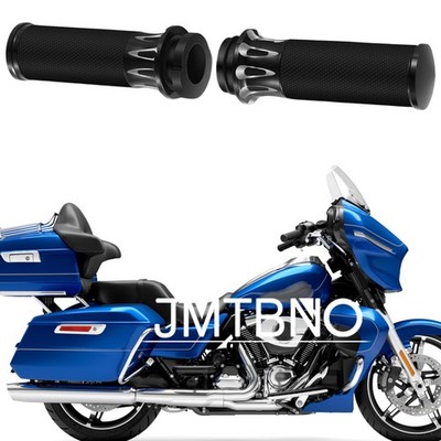 2X CNC Edge Cut Motorcycle 1'' Hand Grips For Harley Road King Road Street Glide