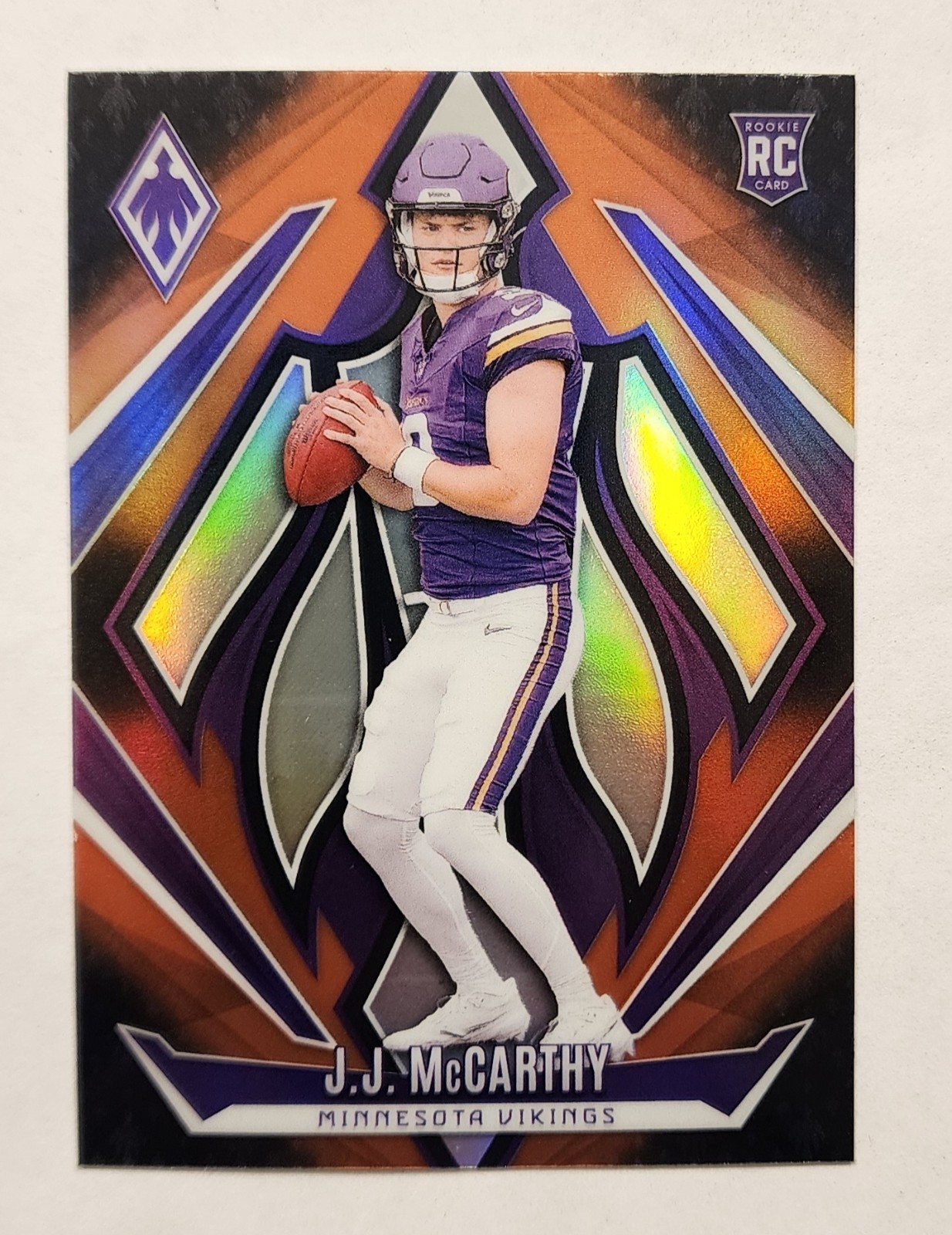 J.J. McCarthy 2024 Phoenix (RC) #185 Orange Fade Parallel - Minnesota Vikings