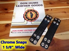 S502-4 HUME 2-Set BBW Police Duty Belt Keepers 1 5/8" Extra Wide 4 CHROME Snaps