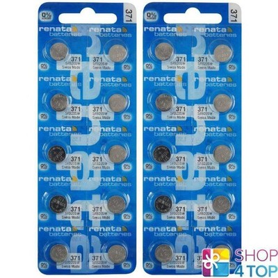 20x Renata 371 SR920SW Silberoxid 1,55V Knopfzellenbatterien Swiss Made