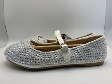 Art Class Girls Rhinestone Mary Jane Ballet Flats Silver Sparkle Bling Party 3
