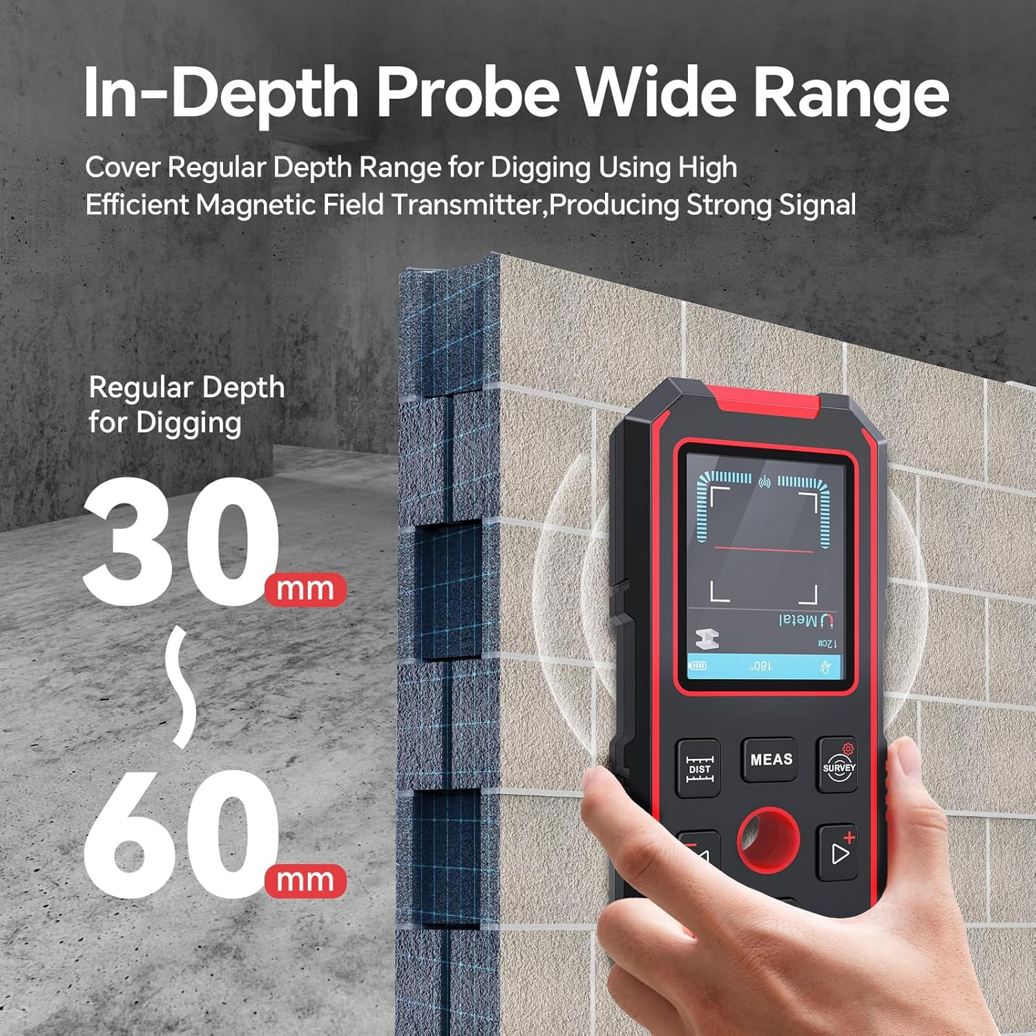 Stud Finder Wall Scanner, 3 in 1 Stud Finder & Laser Distance Meter & Digital Le