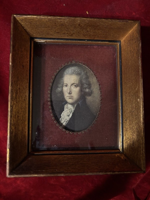 Vintage William Mini Framed Portrait By Thomas Gainsborough