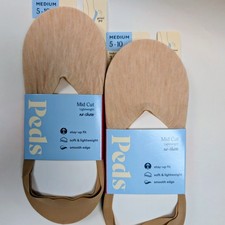 PEDS Mid Cut Liner Socks Size Medium 5-10 Nude 6 pair