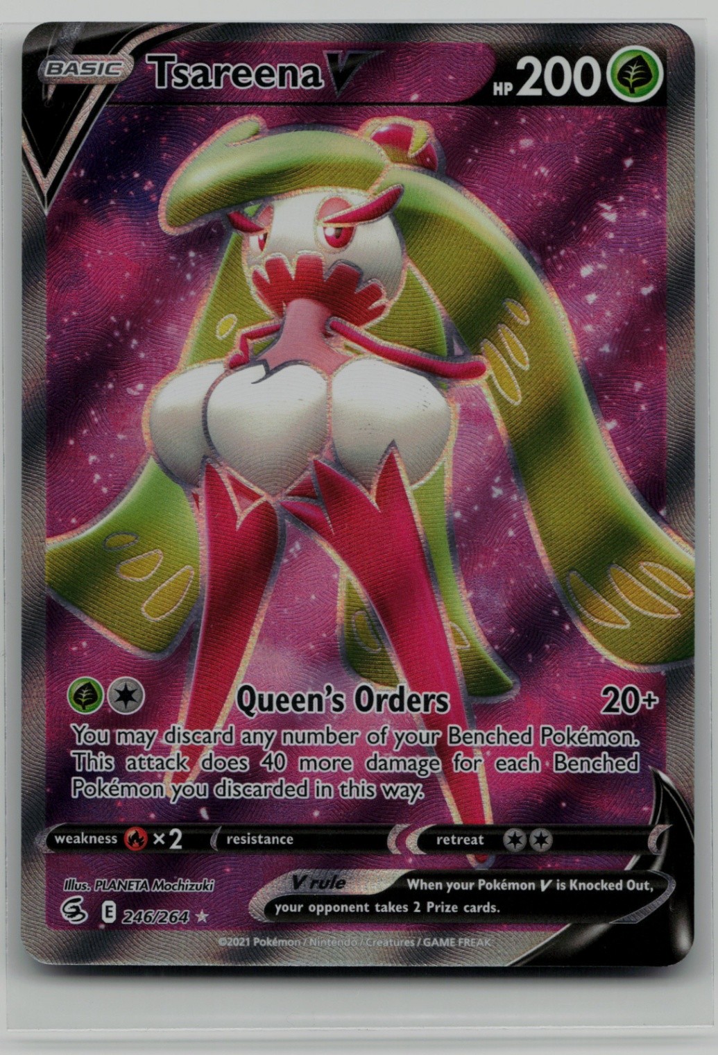 Tsareena V (Full Art) Ultra Rare SWSH08: Fusion Strike 246/264 NM