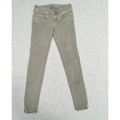 American Eagle Jeans Womens 4 Gray Super Low Jegging Denim AEO Twill