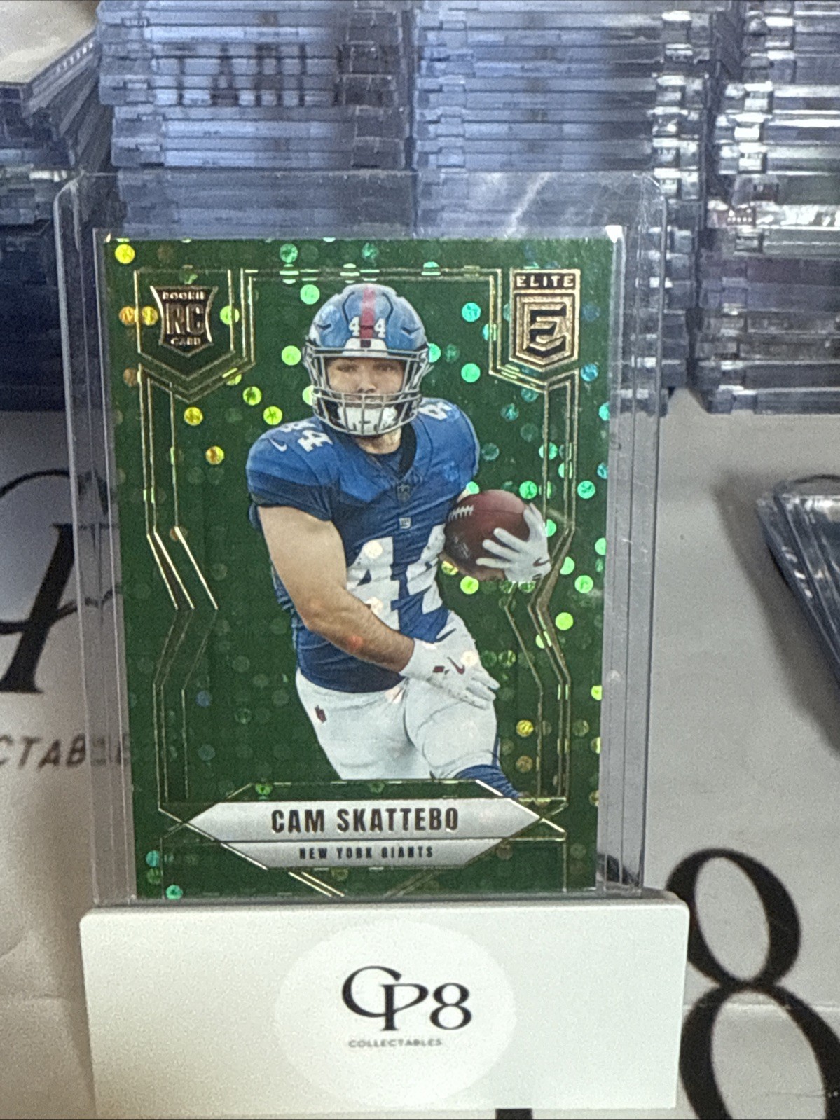 2025 Panini Donruss Elite - Rookies Cameron Skattebo #153 Green Disco (RC)