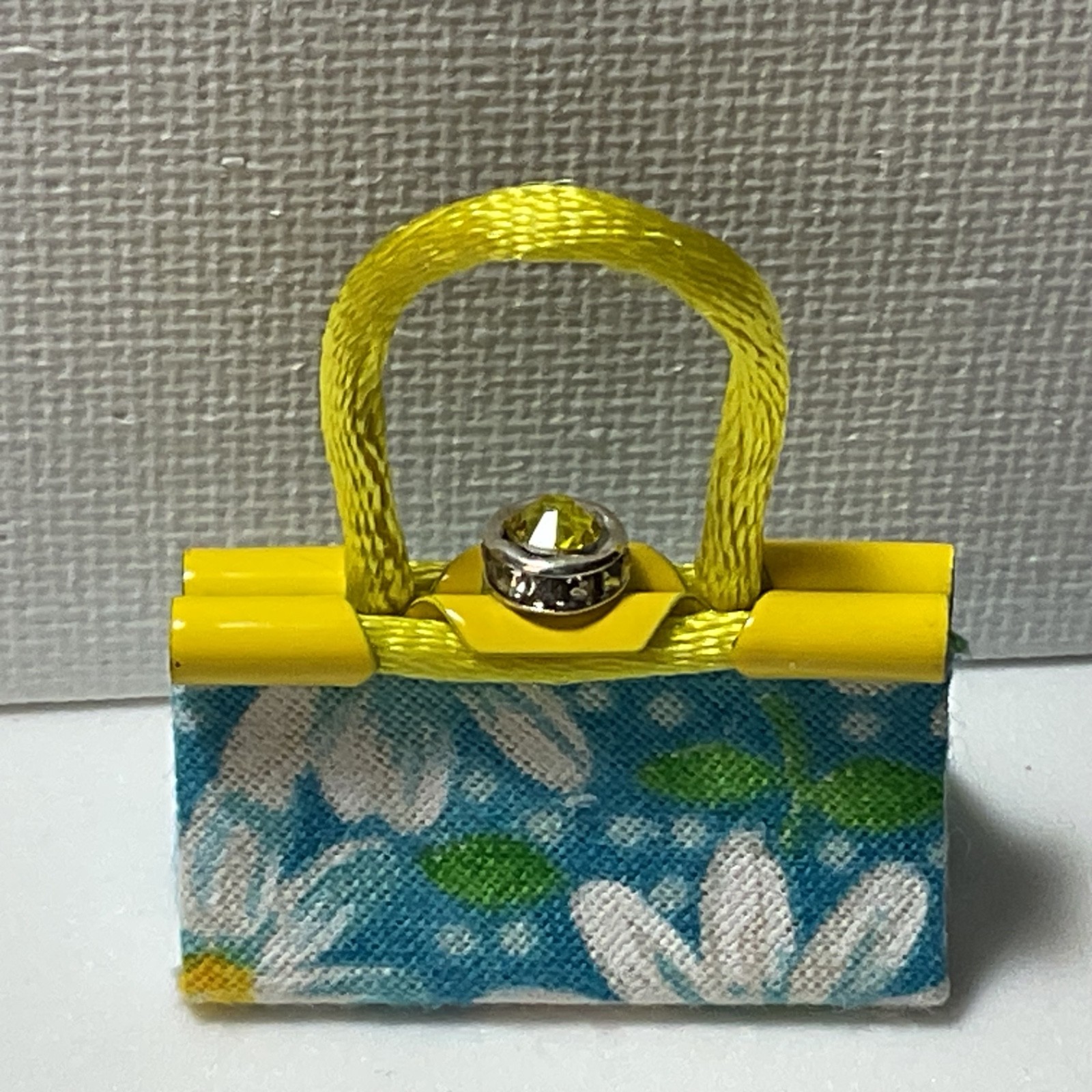 Barbie Doll Purse Yellow & Blue OOAK Bag For 11” Fashion Dolls Designed by ‘Bee