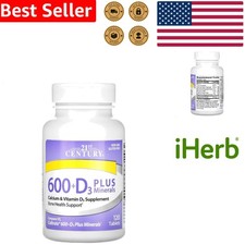 Calcium 600 Plus D Minerals Caplets 120 Count Bone Joint Support Gluten Free
