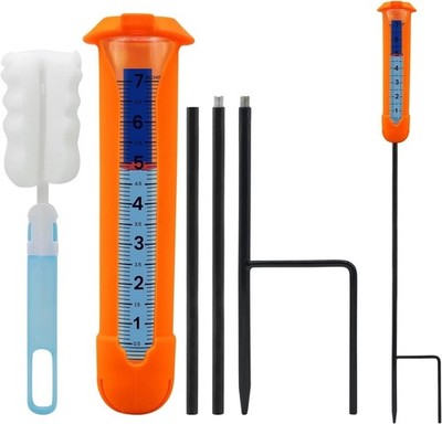 Outdoor Rain Gauge Freeze Proof Decorative Rain Meter Adjustable Height Garden