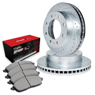 R1 Concepts Drilled & Slotted Brake Kit w Optimum Pads