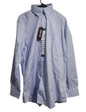 Kirkland Signature Mens 15.5 34/35 Button-Down Dress Shirt Non-Iron Blue Plaid