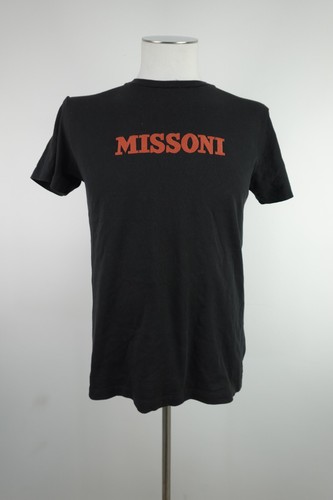 Missoni, Missoni Mens T-Shirt Vintage Cotton Logo Black Size S 14 Years