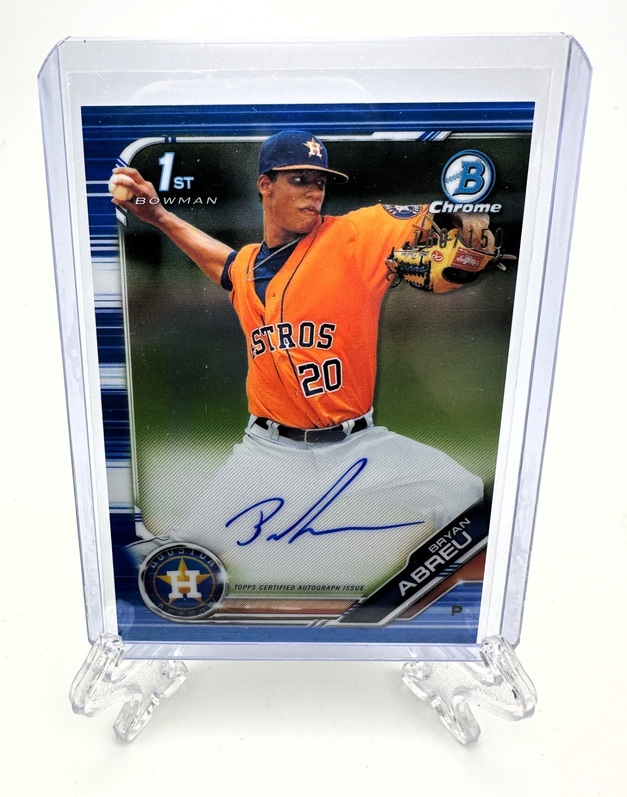Bryan Abreu 2019 Bowman Chrome 1st Auto Blue Refractor /150