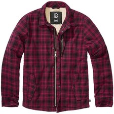 Brandit Classic Sherpa Checkered Jacket Mens Checkered Thick Warm Red/Black