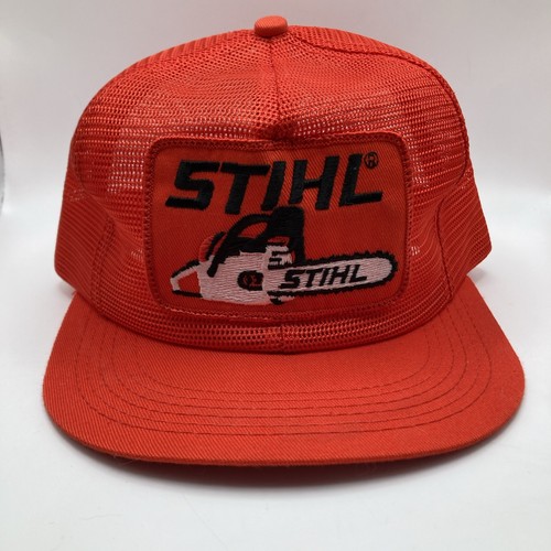Vintage STIHL Snapback Trucker Hat Mesh Big Patch Cap K Products USA Adjustable