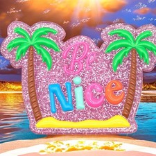 Bogg Bag Charm SUMMER Be Nice Beach Tote Rivet Charm 2.72" Large New