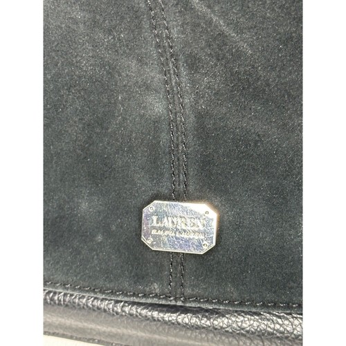 Cartera Bandolera Ralph Lauren Negra Gamuza Cuero Cartera Solapa Hobo Hombro - Imagen 2 de 24