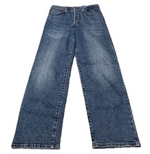 Levi's Premium Ribcage Straight Ankle Stretch Blue Jeans Button Fly Size 27