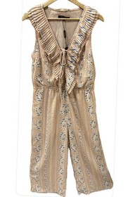 Romeo & Juliet Couture NWT Blush Pleated/Ruffled Neck Sleeveless Pantsuit  L