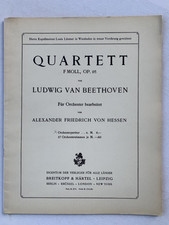 Noten. Beethoven. Quartett F Moll. Opus 95.  Partitur.