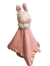 Carters White Bunny Lovey Pink Security Blanket Hugging Plush Baby Nursery Toy
