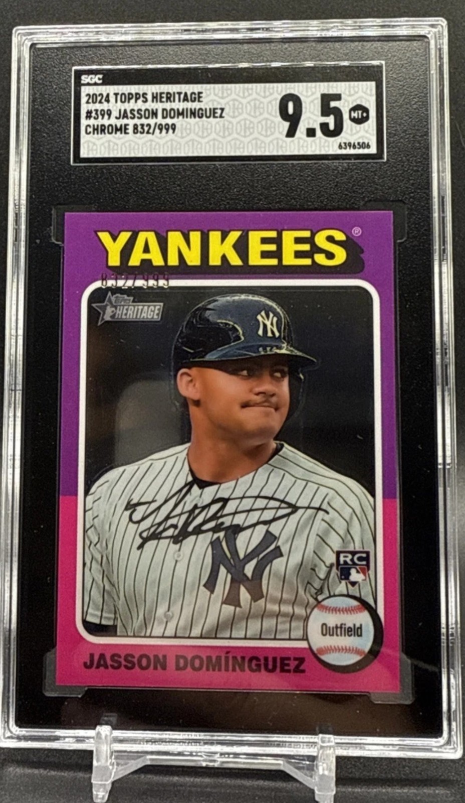 2024 Topps Heritage Jasson Dominguez /999 Rookie Rc Chrome #399 SGC 9.5