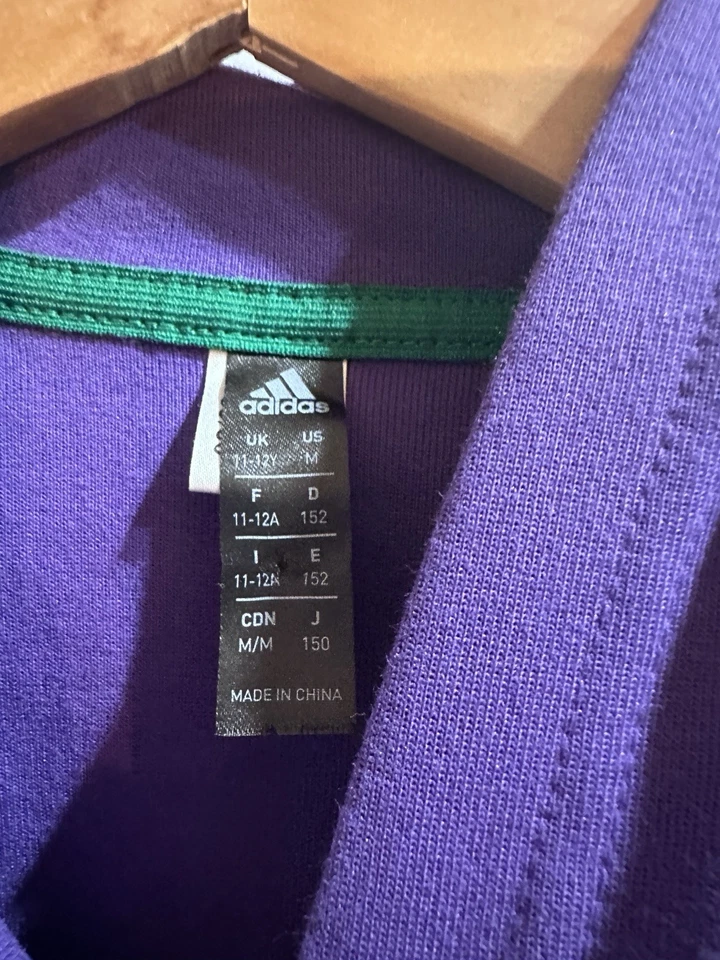 Sudadera Adidas LEGO Clásica Púrpura Con Capucha Talla Mediana Manga Larga Juvenil Foto 4 de 4