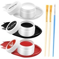 Clown Makeup Kit,Professional Red Black and White Face Painting Kit