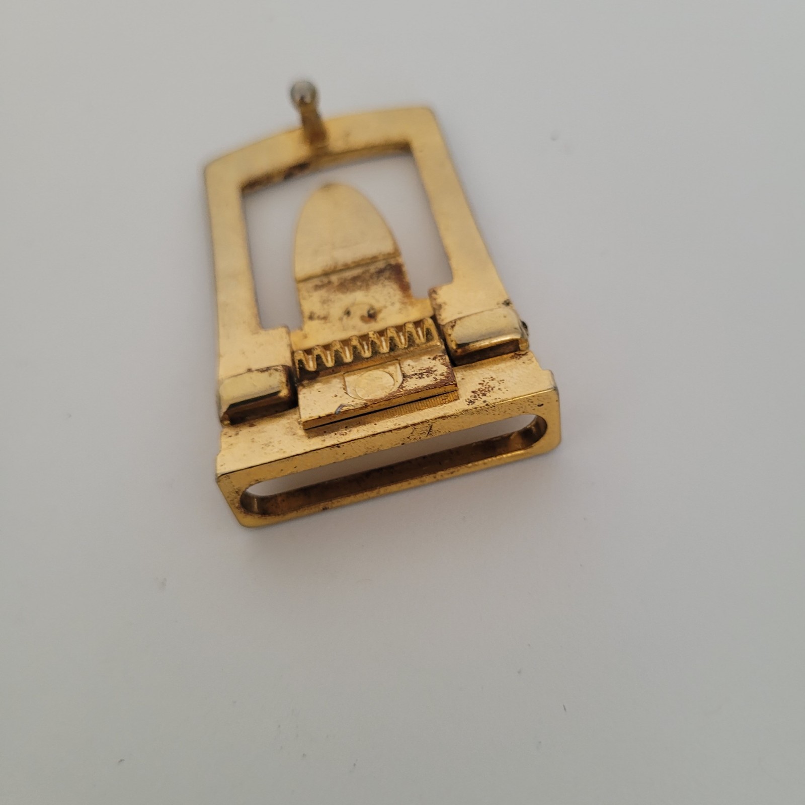 Fibbia per cintura vintage Yves Saint Laurent YSL tono oro argento logo slim