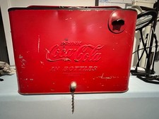 Vintage Coca-Cola Cooler, Original Paint, Circa 1940-1950s, Embossed with opener