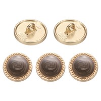 5 StüCk Metall Vintage KnöPfe 15Mm Rund FüR NäHknöPfe Kaffee