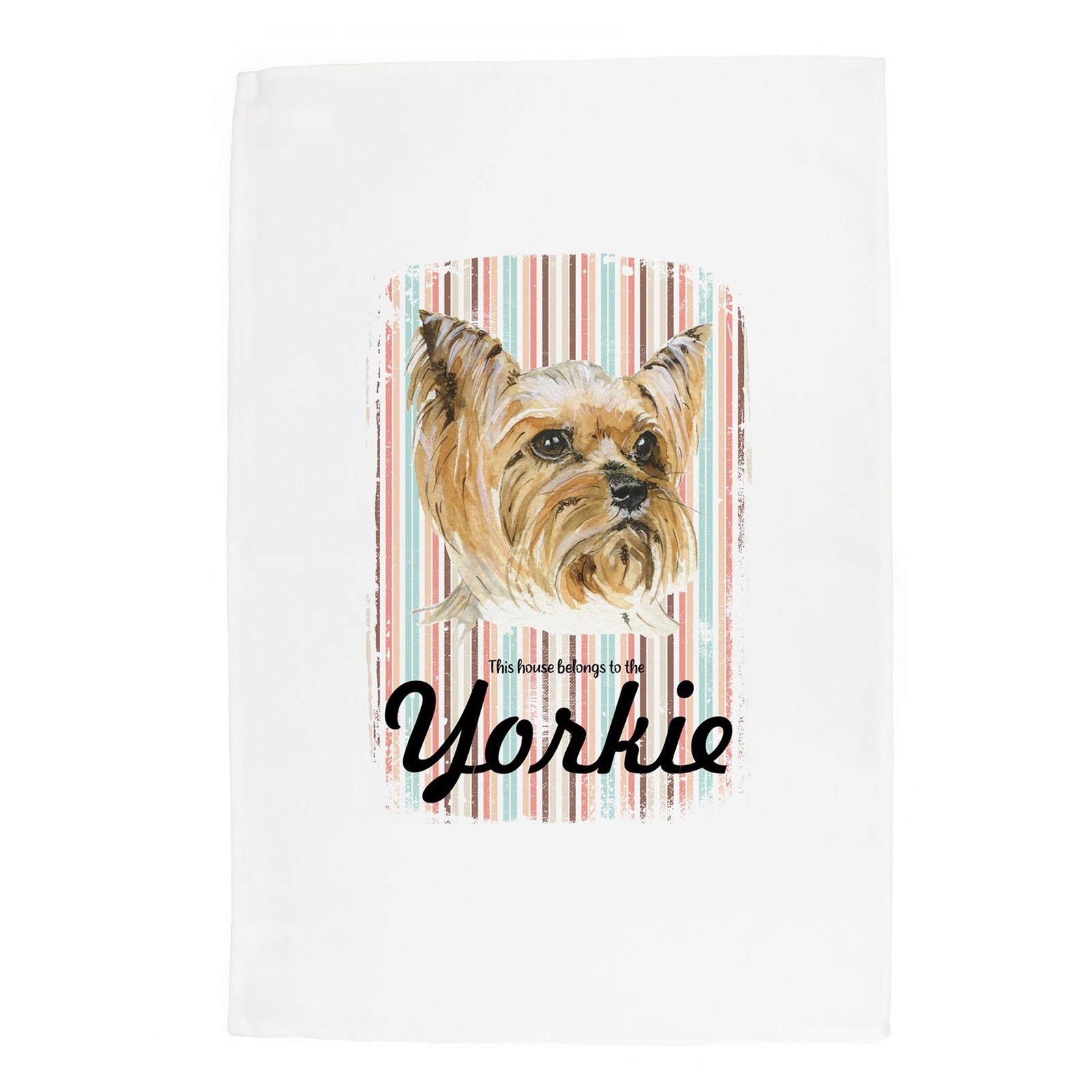Yorkie Tea Towel - Novelty Dog Themed Gift Kitchen Linen/Dish Cloth