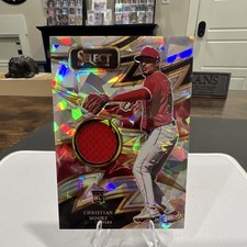 2025 Panini Select Christian Moore RC Sparks Ice Prizm Cracked Ice Relic SP-CM