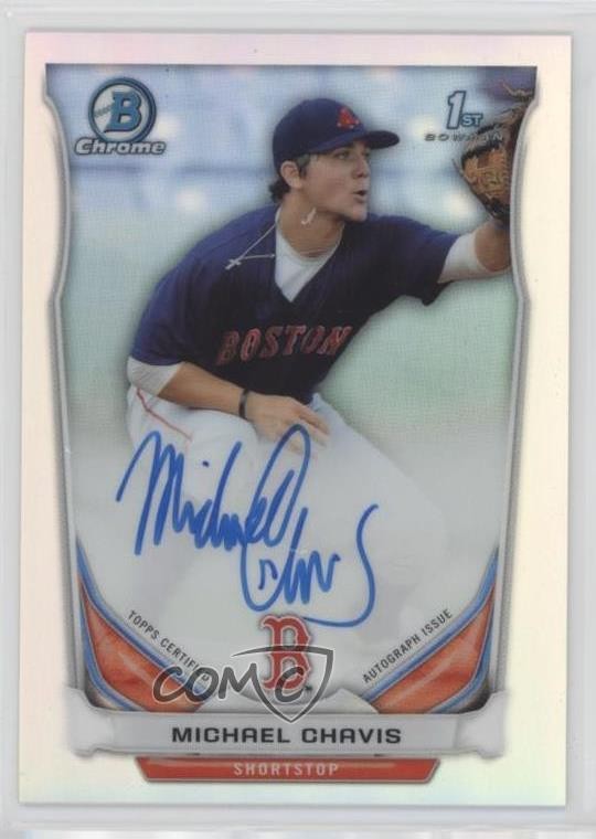 2014 Bowman Draft Chrome Pick Refractor Michael Chavis #BCA-MIC Auto 0a9v