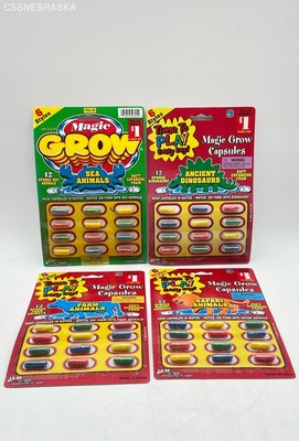 Magic Grow Lot of four Capsules - Sea, Ancient, Farm, Safari Animals