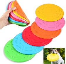 6 Pieces Flying Discs for Dog Soft Rubber Dog Training Flying Discs Outdoor P...
