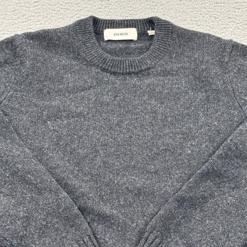 Buck Mason Sweater Mens Medium Grey Wool Cashmere Blend Knit Pullover Crewneck - Picture 5 of 10