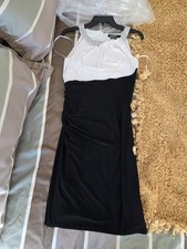 Ralph Lauren Evening Sequin Sleeveless Black And White Dress Size 6