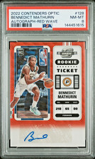 2022 PANINI CONTENDERS OPTIC - BENNEDICT MATHURIN - AUTO RED WAVE - PSA NM-MT 8