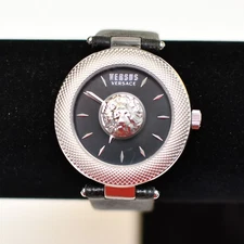 Versus Versace Ladies Watch VSP213718 Stainless Steel Black Dial Lion Medusa Run