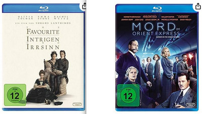 The Favourite + Mord im Orient Express * Emma Stone * Johnny Depp * Blu-ray