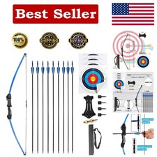 Youth Archery Kit: 45" Bow with 9 Arrows  Targets for Safe Outdoor Play