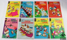 Lot of 8: 1967-1977 Gold Key Vintage Comics- Walt Disney's Huey Dewey & Louie