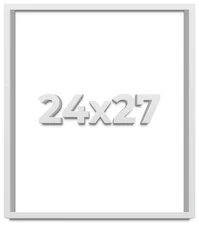 24x27 Shadow Box Frame White | 1 Inches Deep Real Wood Contemporary Shadowbox Di